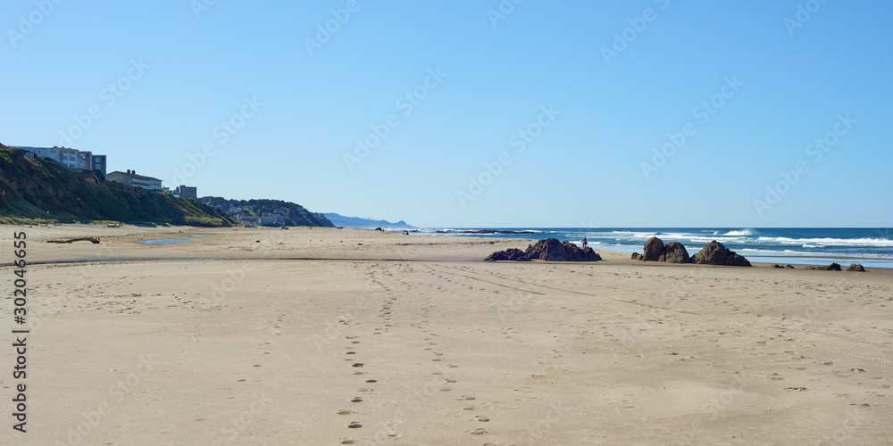 Panoramic view of the beach near Lincoln City. Panoramic view of the beach near Lincoln City.
