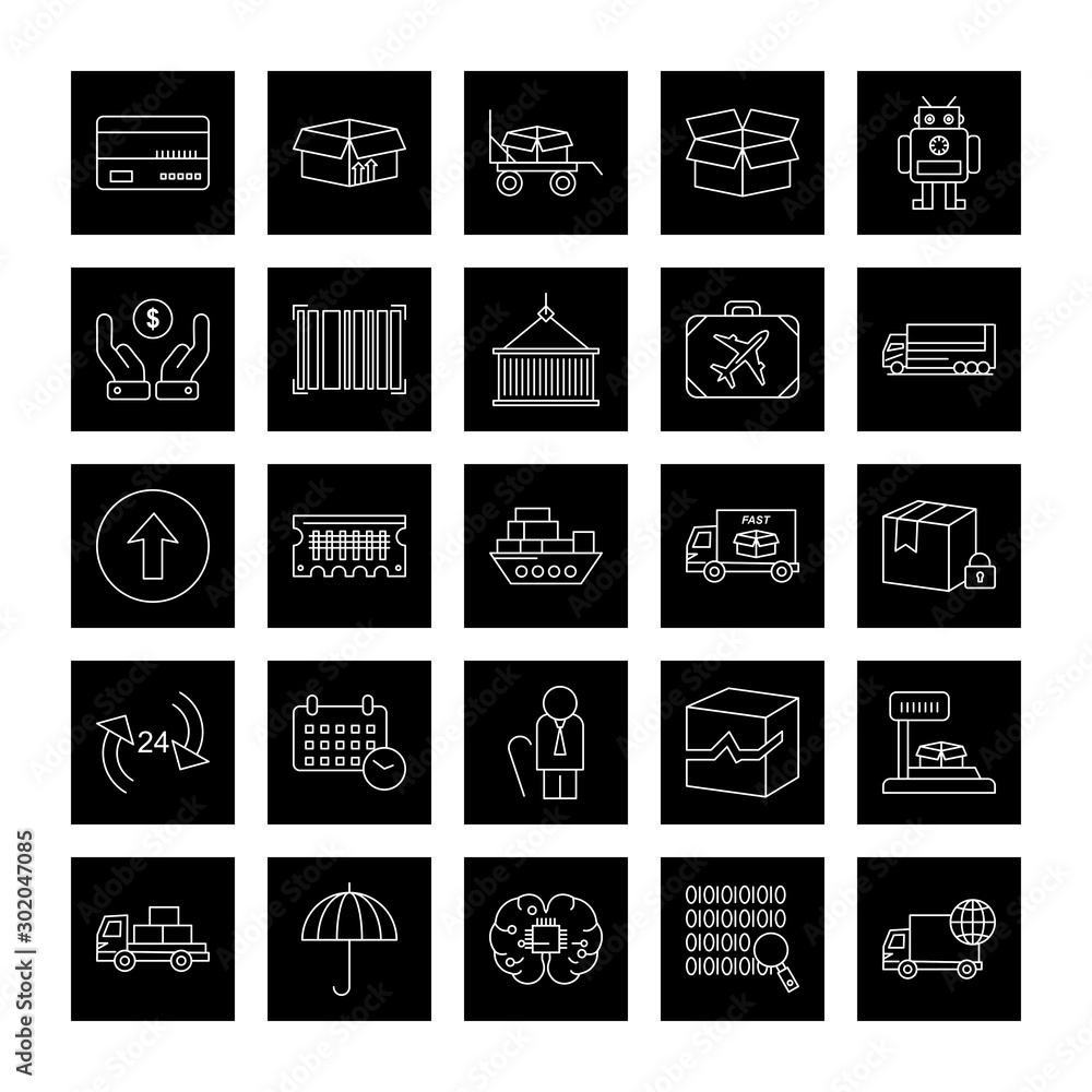 Set Of 25 Universal Icons For Mobile Application and websites