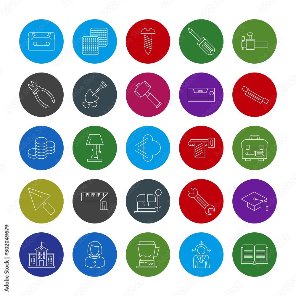 25 Simple Universal Related Color Icons 25 Simple Universal Related Color Icons