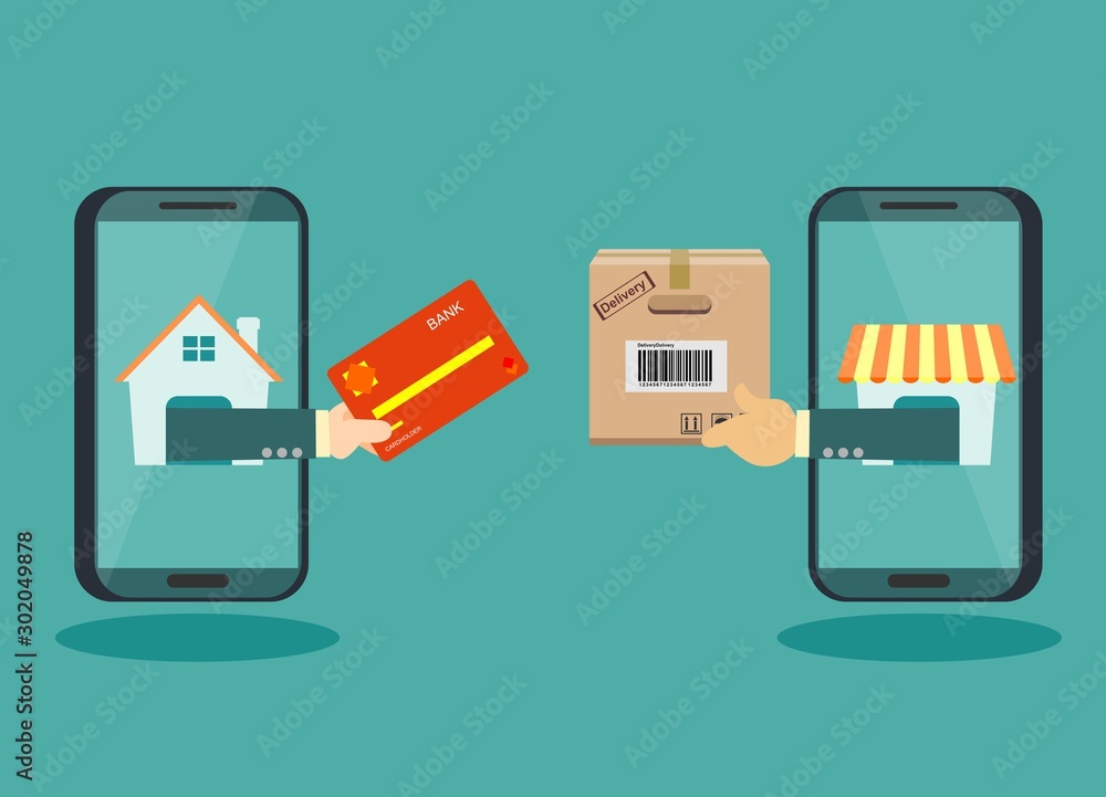 online shopping E-commerce concept. Stock flat vector illustration. online shopping E-commerce concept. Stock flat vector illustration.