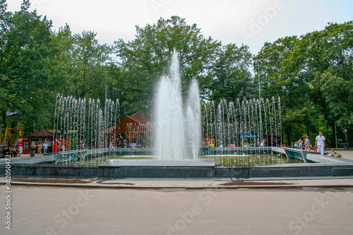 Beautiful fountain in the park of the city of Kharkov. Ukraine. June 2012