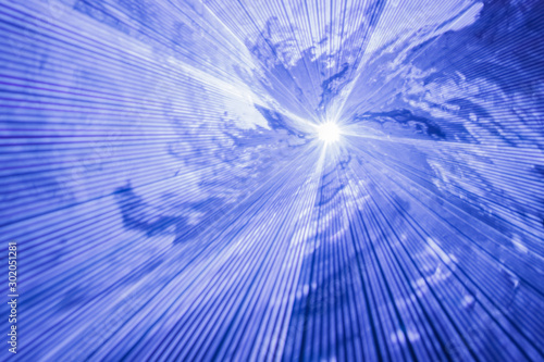 Φωτογραφία abstract blurred radial background - strobe in smoke
