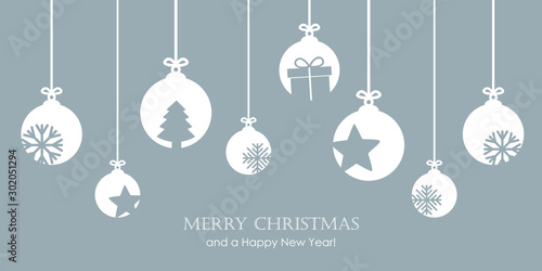 christmas bauble decoration with snowflakes stars and gift vector illustration EPS10 photo
