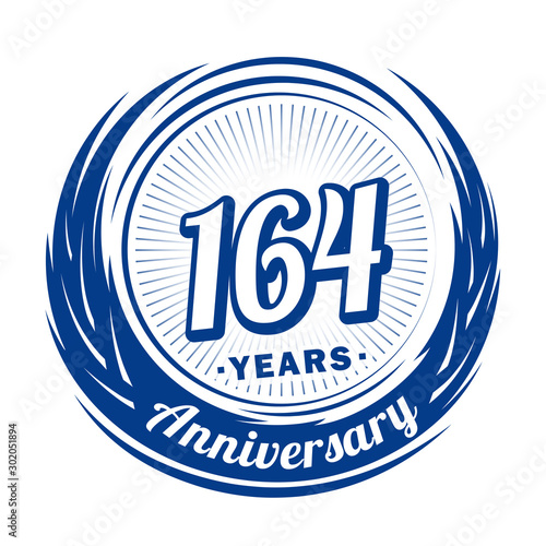 One hundred and sixty-four years anniversary celebration logotype. 164th anniversary logo. Vector and illustration. photo