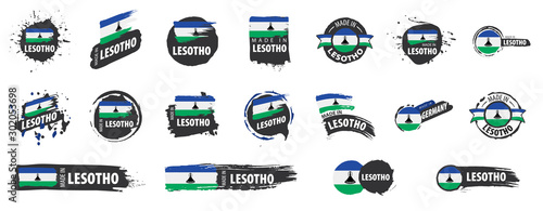 Lesotho flag, vector illustration on a white background