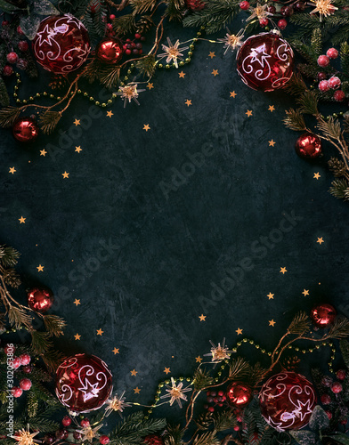 Christmas decor background with place for text