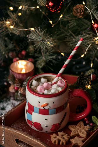 Hot drink with marshmallow
