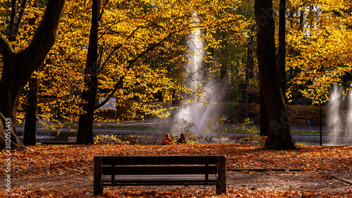 Park Planty w Białymstoku , Polska złota jesień, Podlasie, Polska