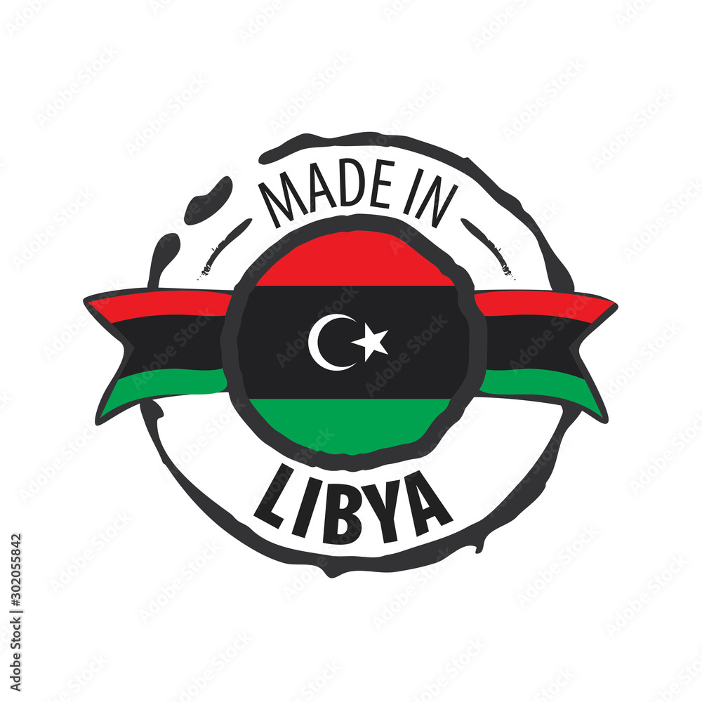 Fototapeta premium Libya flag, vector illustration on a white background
