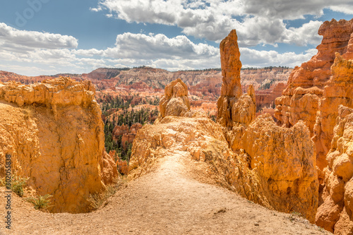 Framed view over the Amphitheater at Bryce Canyon, Utah USA