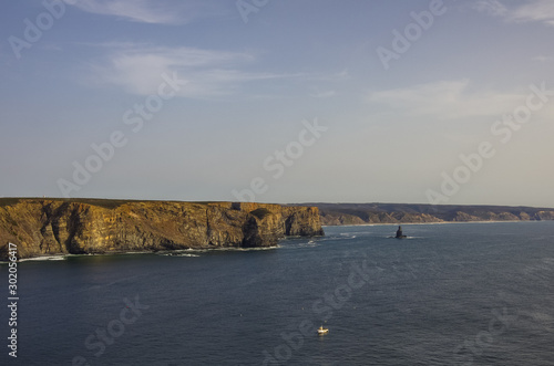 Arrifana Atlantic sea coast in Algarve, the south of Portugal.