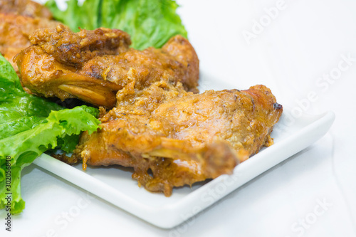 Nawabi food – Chicken Roast with gravy. This types of food are too flavourful and delicious. photo