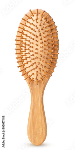 Wooden massage hairbrush