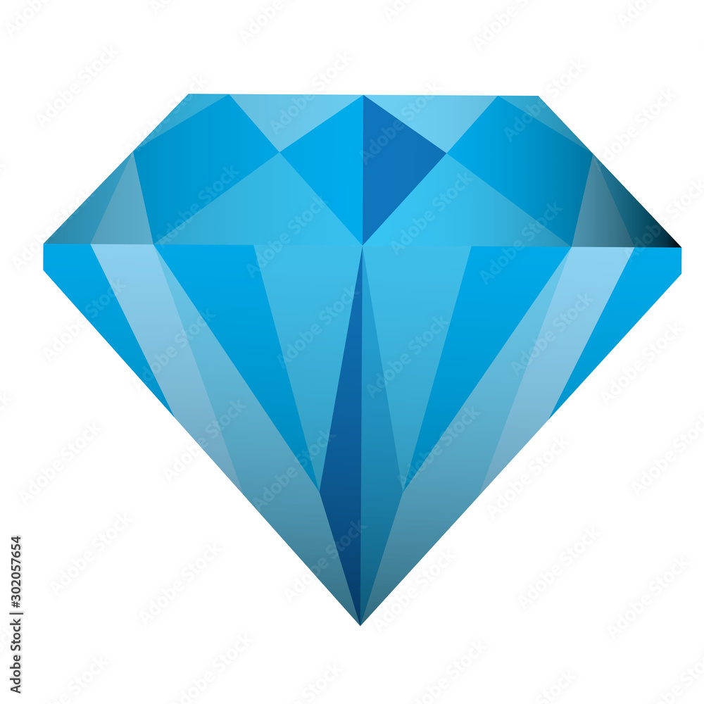 Isolated blue diamond over a white background - Vector illustration Isolated blue diamond over a white background - Vector illustration