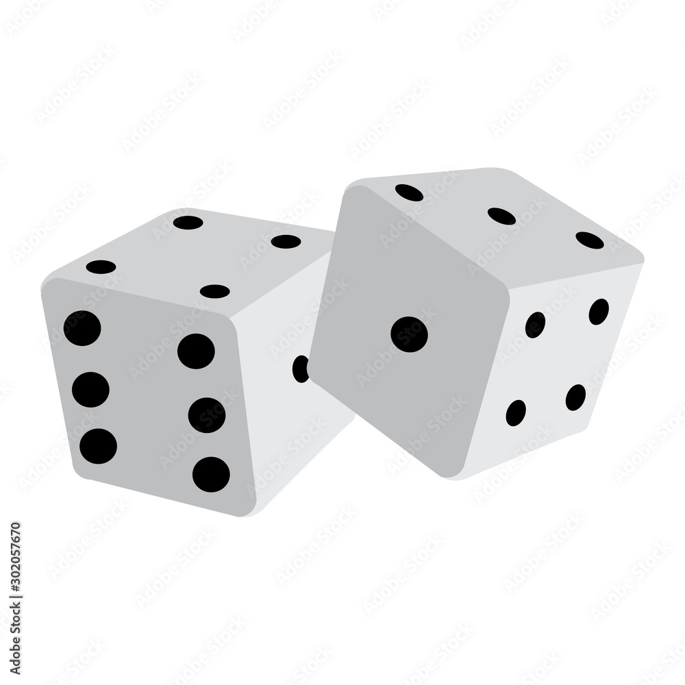 Isolated pair of dices over a white background - Vector illustration Isolated pair of dices over a white background - Vector illustration