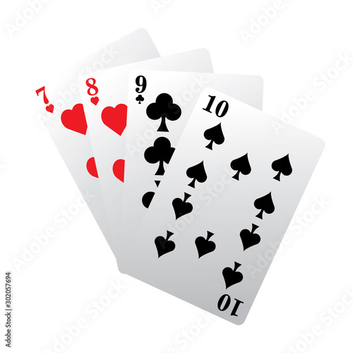 Isolated casino poker cards over a white background - Vector illustration