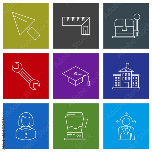 Set Of 9 Universal Icons For Mobile Application and websites