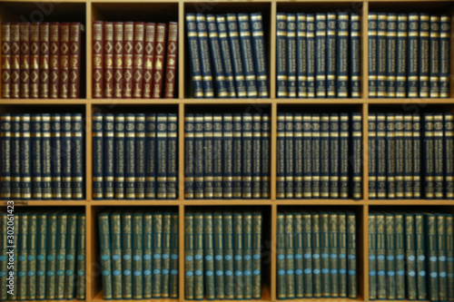 blurred background from bookcase with books