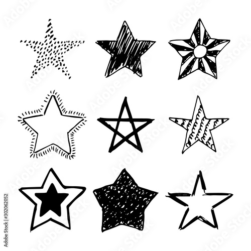 Doodle hand drawn stars