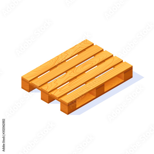 Vector wooden pallet icon in flat style