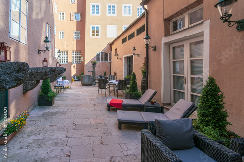  Quaint historic alley in the old Salzburg photo