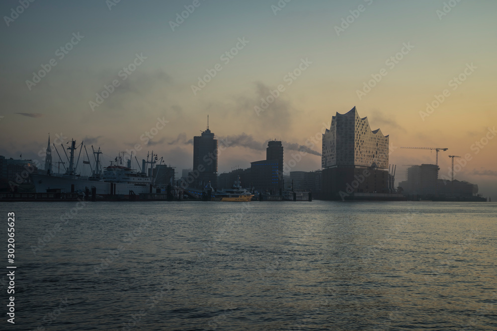 Early morning in Hamburg.