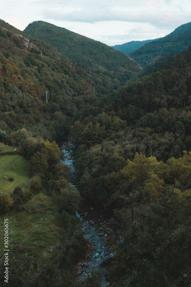 Leizaran valley in Basque Country looking beautiful in autumn