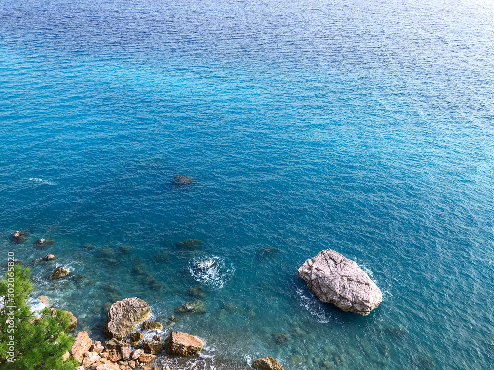 Nice view of the beach and the sea. Travel and vacation.