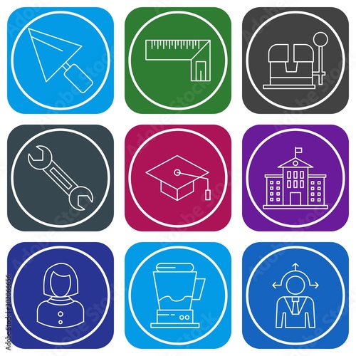 Set Of 9 Universal Icons For Mobile Application and websites