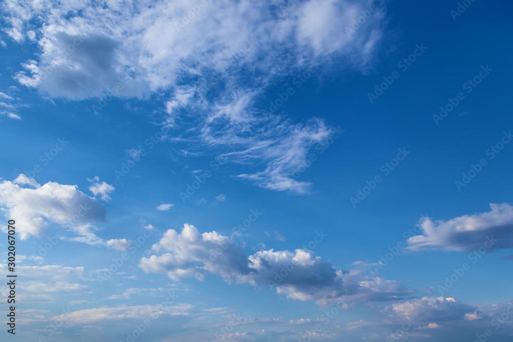 blue sky at sunset