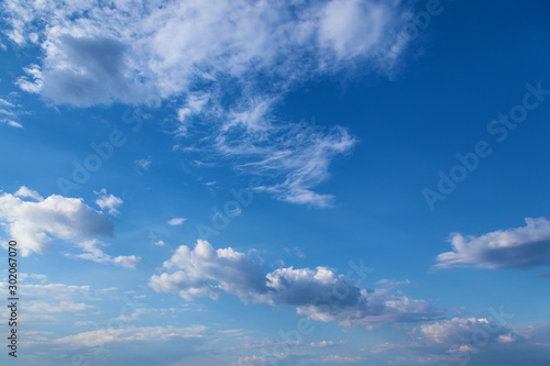 blue sky at sunset