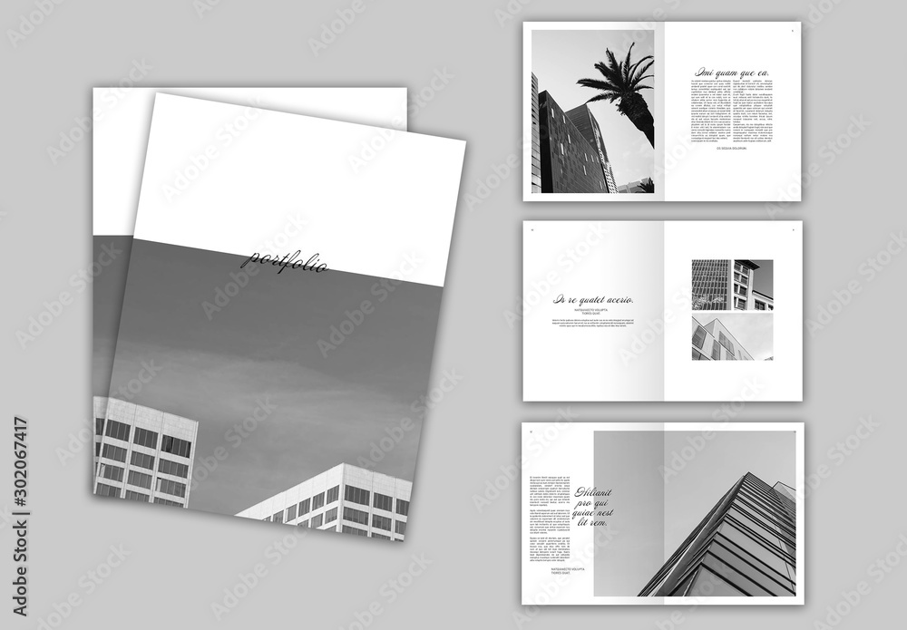 Minimalist Portfolio Layout Stock Template | Adobe Stock