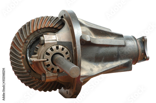 Fotografia Interior details of an old differential,  close up isolated view