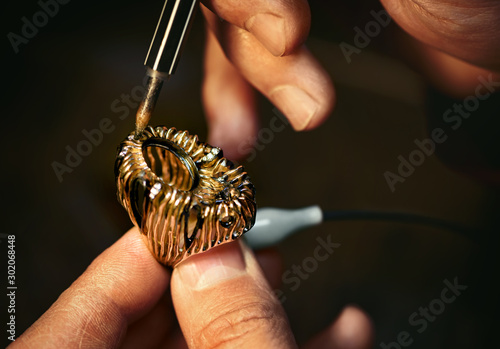 Craft jewelery making. photo