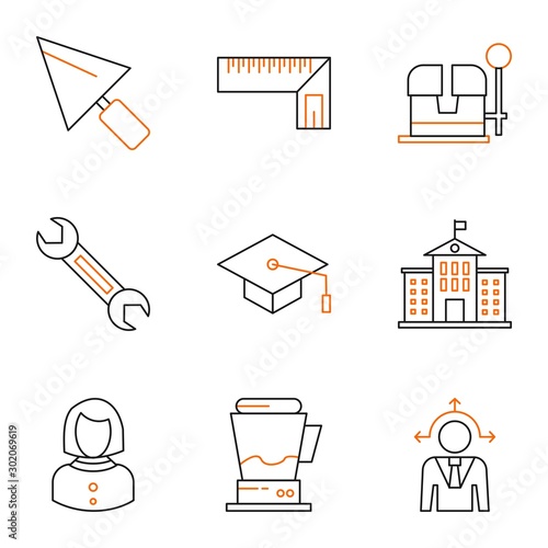 Set Of 9 Universal Icons For Mobile Application and websites