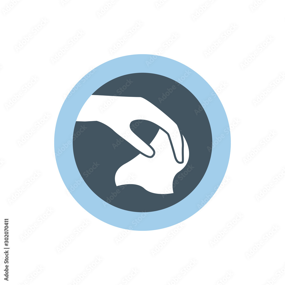 hand with handkerchiefs icon, vector illustration isolated on white background. hand with handkerchiefs icon, vector illustration isolated on white background.