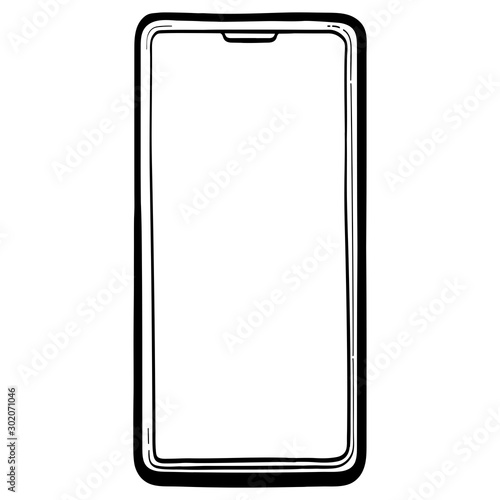 Mobile Phone Hand Drawn Vector Icon