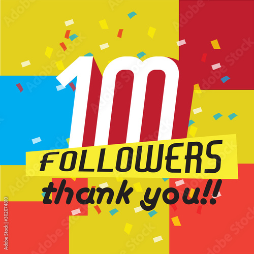 Thank you for reaching one million followers poster - Vector illustration