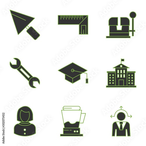 Set Of 9 Universal Icons For Mobile Application and websites