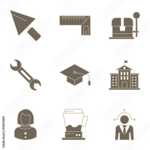 Set Of 9 Universal Icons For Mobile Application and websites