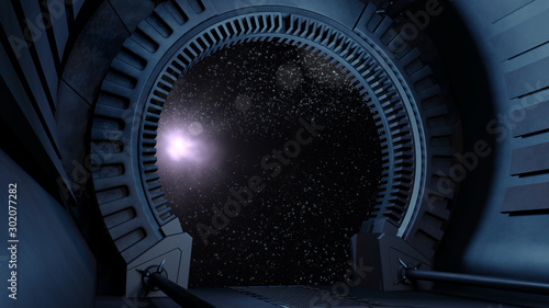 Space environment, ready for comp of your characters.3D rendering