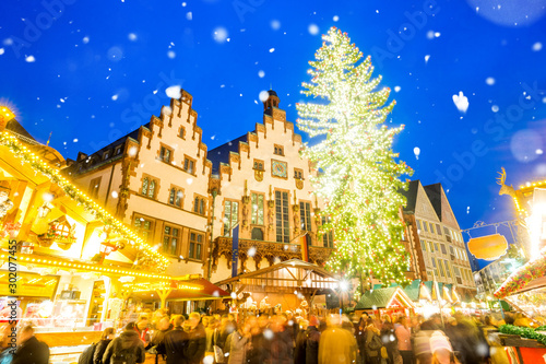 Weihnachtsmarkt am Römerberg, Frankfurt am Main, Hessen, Deutschland