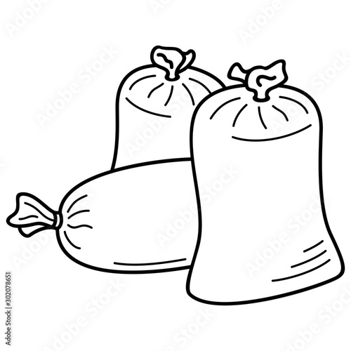 Filled sand bags
