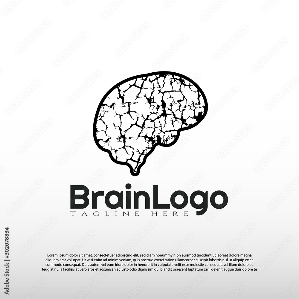 Human brain logo with art design concept -vector Human brain logo with art design concept -vector