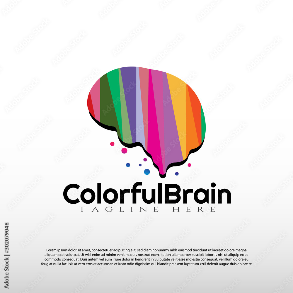Human brain logo with colorful concept. future technology icon -vector