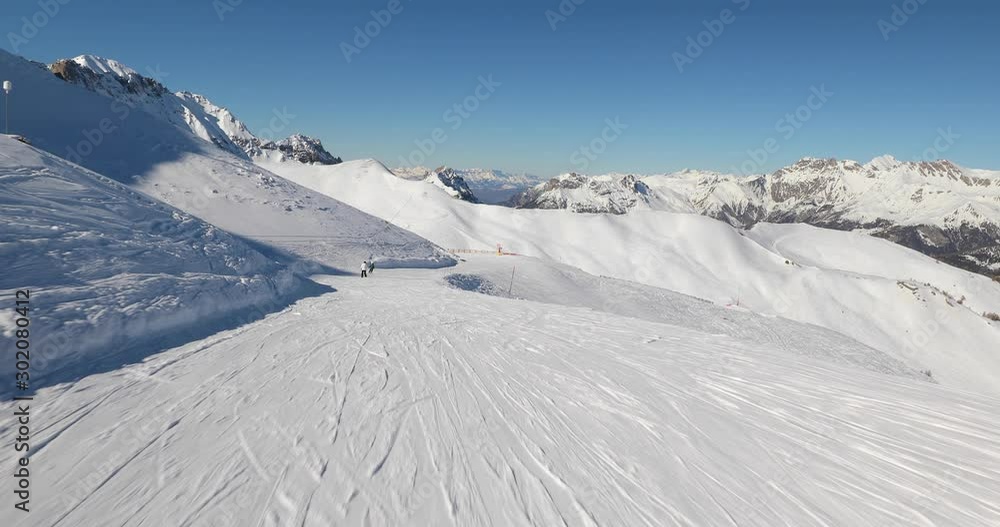Sking in the French Alps, first person point of view Sking in the French Alps, first person point of view