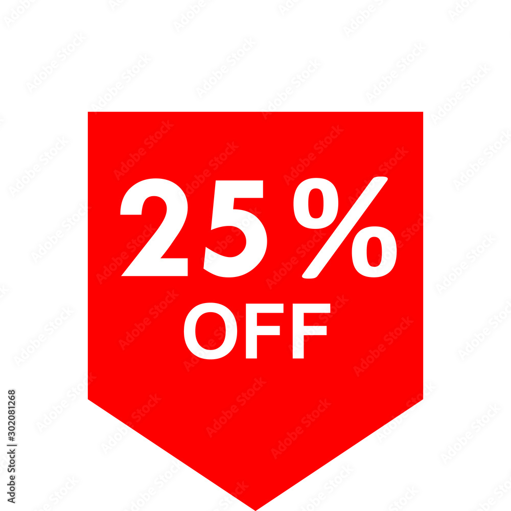 strimmel praktiseret regnskyl Sale - 25 percent off - red tag isolated - vector Stock Vector | Adobe Stock