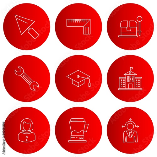 Set Of 9 Universal Icons For Mobile Application and websites