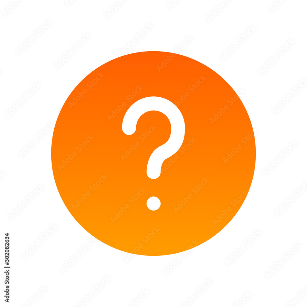 FAQ mark icon, Symbol of Help and Questions. Round icon orange color isolated on white background. Button illustration for Web Site of Mobile App. FAQ mark icon, Symbol of Help and Questions. Round icon orange color isolated on white background. Button illustration for Web Site of Mobile App.