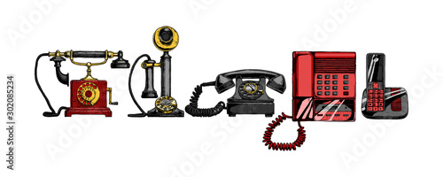 evolution set of telephone